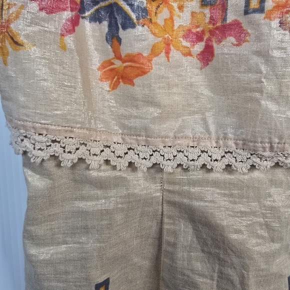 Free People Floral "The Big Bang" Metallic Aztec Mini Sleeveless Dress Size 6/Sm - Picture 7 of 16